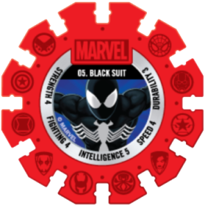 Black Suit Red Marvel Heroes Woolworths Disc