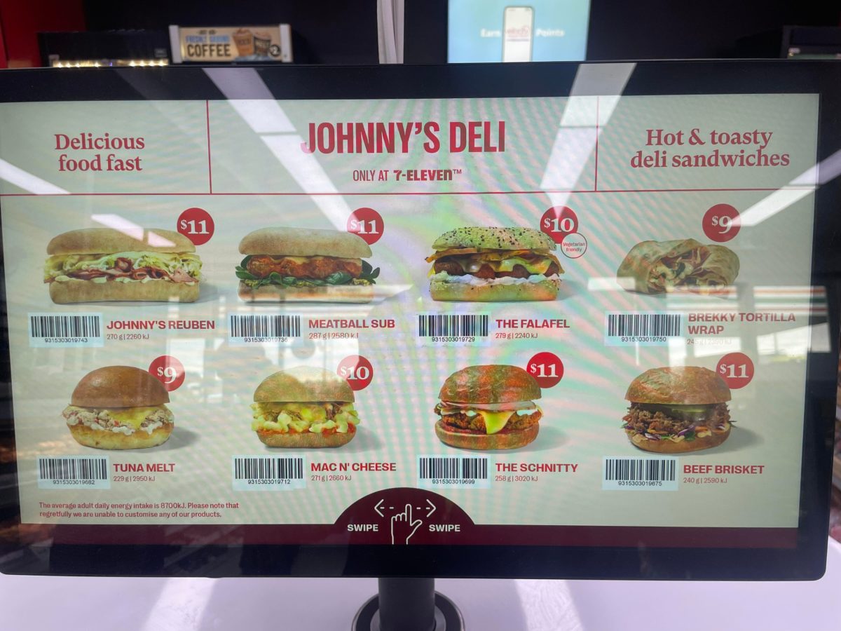 7 Eleven Johnny Deli kiosk menu