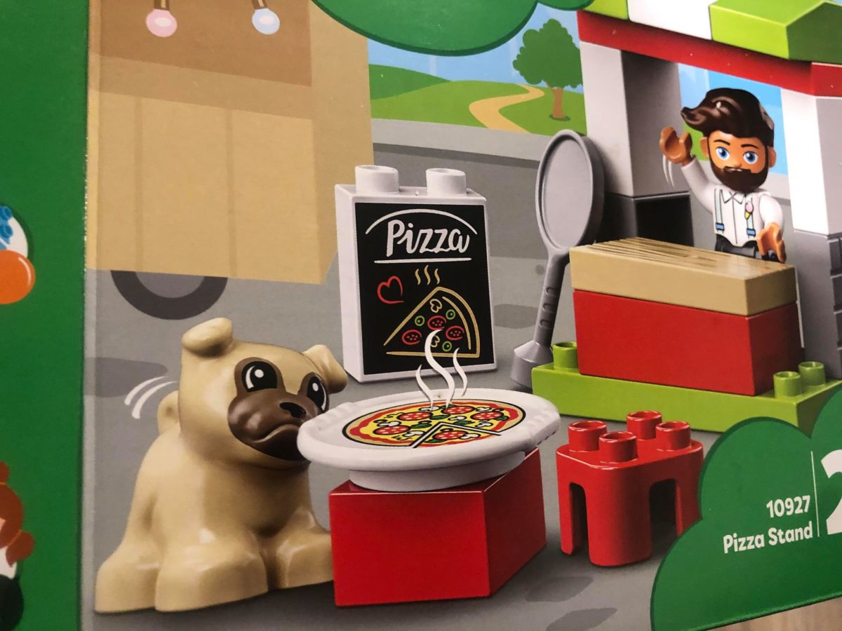 Duplo Pizza Stand Beard Man Pug Dog Set 10927