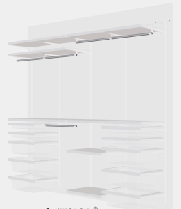 A 3D render of a closet