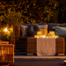 Highlighting Your Garden_ Creating a Magical Nighttime Oasis Banner Image - Trendy furniture, lights, lanterns and candles in the garden at night