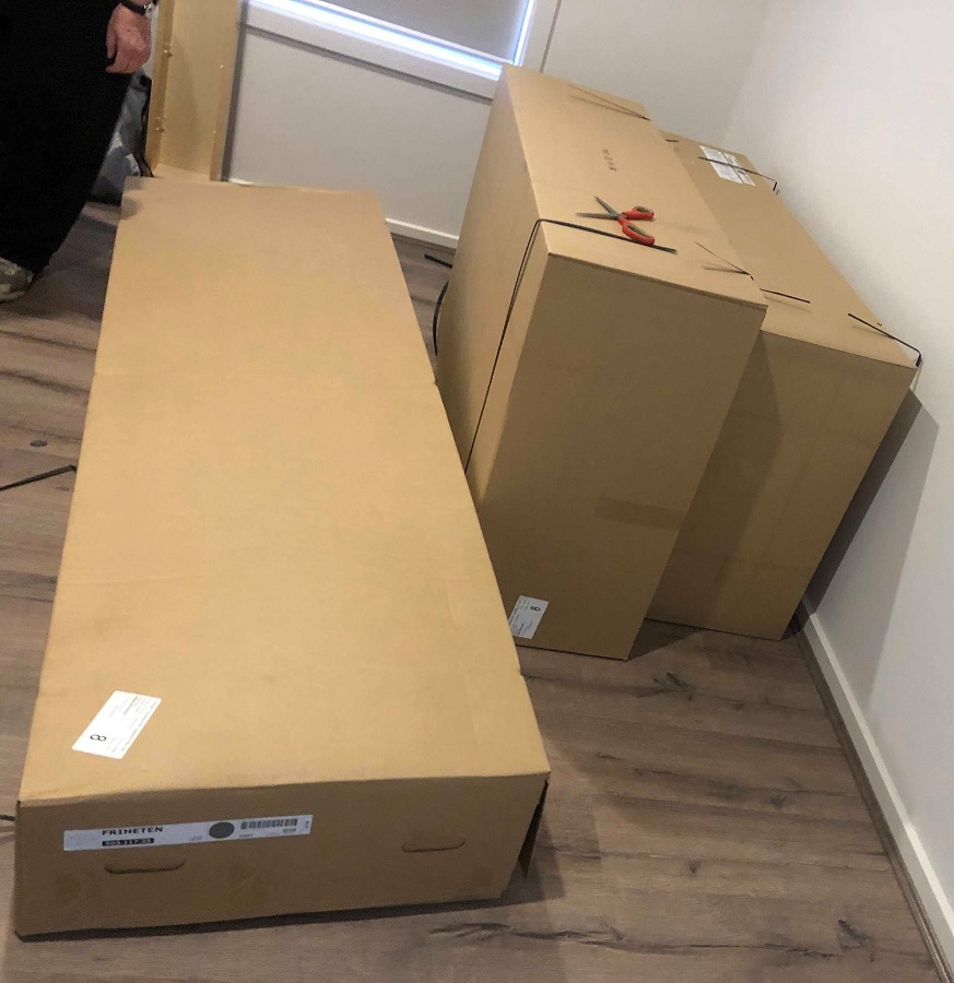 Ikea friheten outlet box size