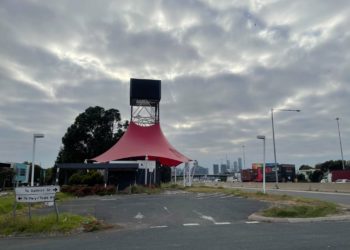 KFC at the eastbound West Gate Bridge service centre april 2021