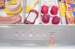 Fridge drawer filled with meat set at a custom temperature