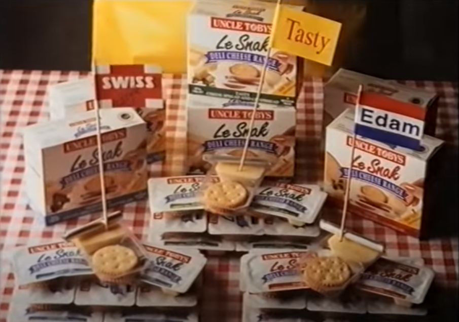 Uncle Tobys Le Snack ad 1990 Australian school kids snack