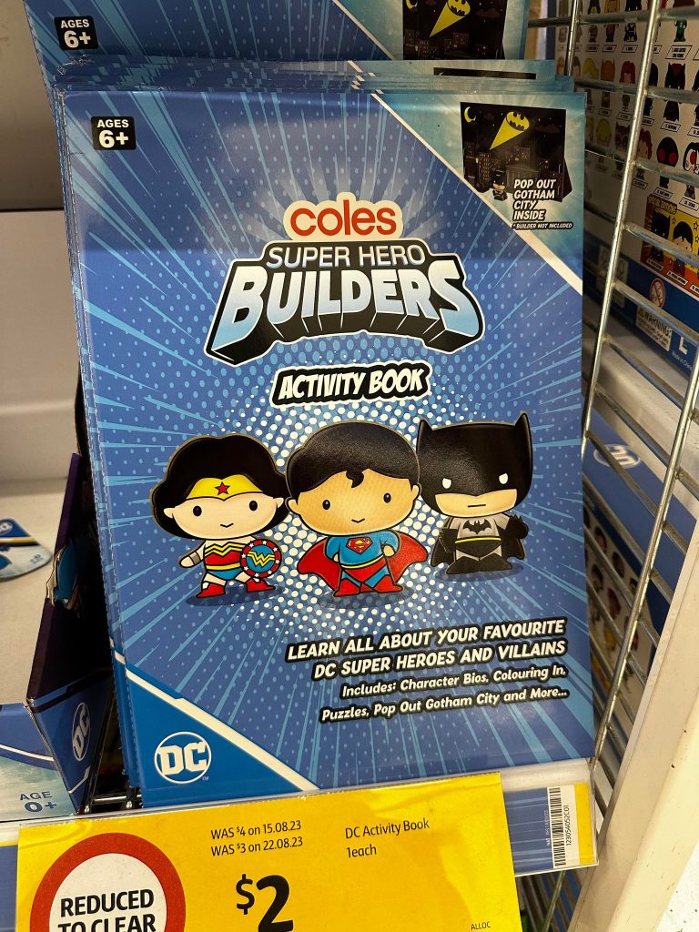 activity book coles superhero builders 2023