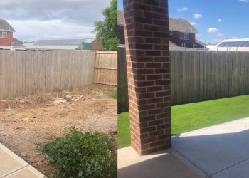 backyard fake grass renovation banner