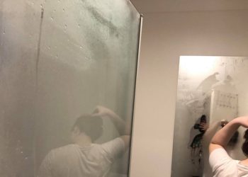 foggy bathroom