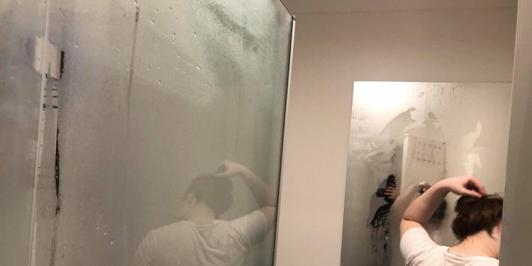 foggy bathroom