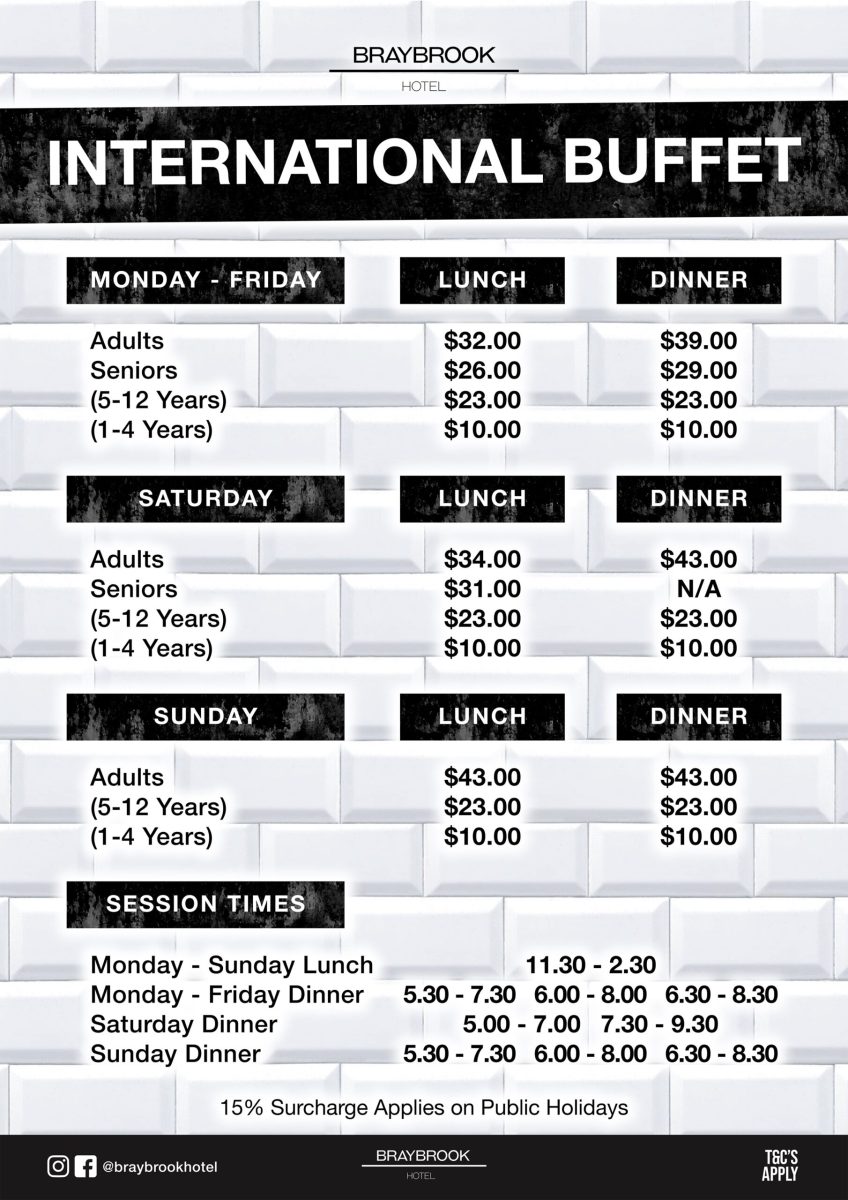braybrook hotel buffet pricing