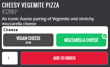 cheesy vegemite pizza type