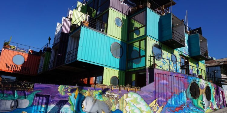 container homes stock photo