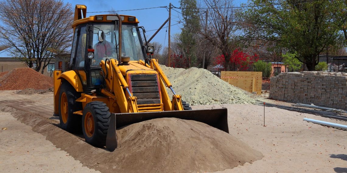digger with different types of fill