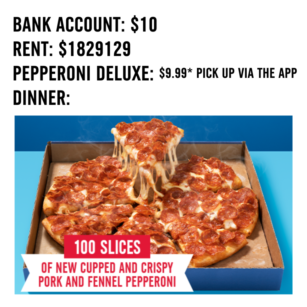 dominos pepperoni deluxe 100 slices