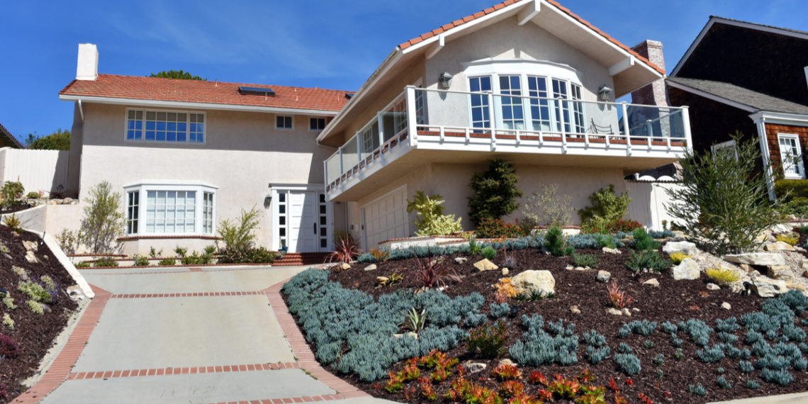 driveway house on a slope