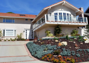 driveway house on a slope