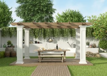 Luxury garden with gazebo