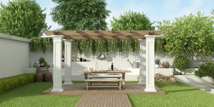 Luxury garden with gazebo