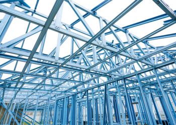 Australia house under construction with steel frames