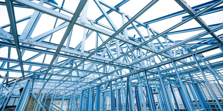 Australia house under construction with steel frames