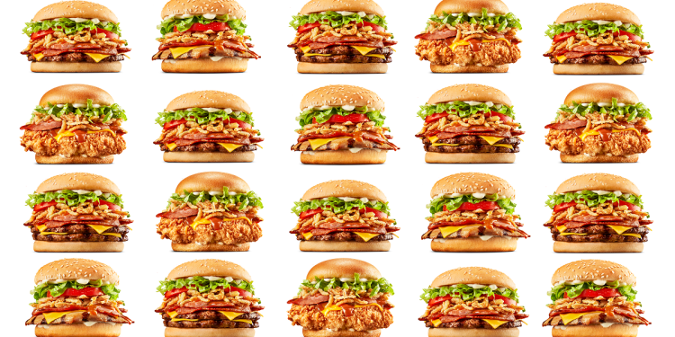 hungry jacks carolina whopper range