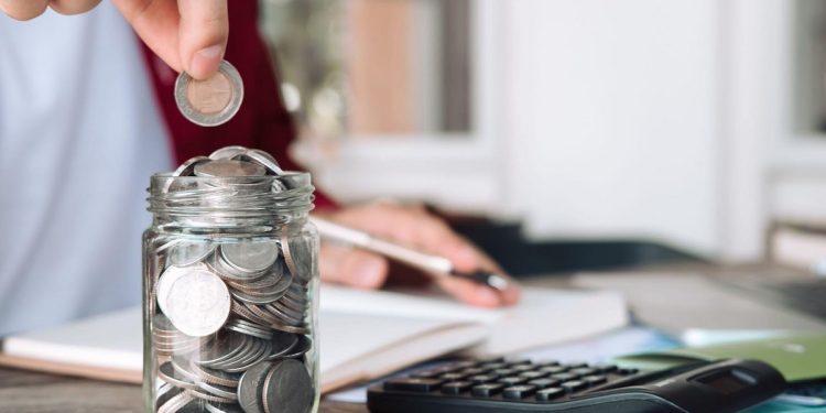 jar of coins savings