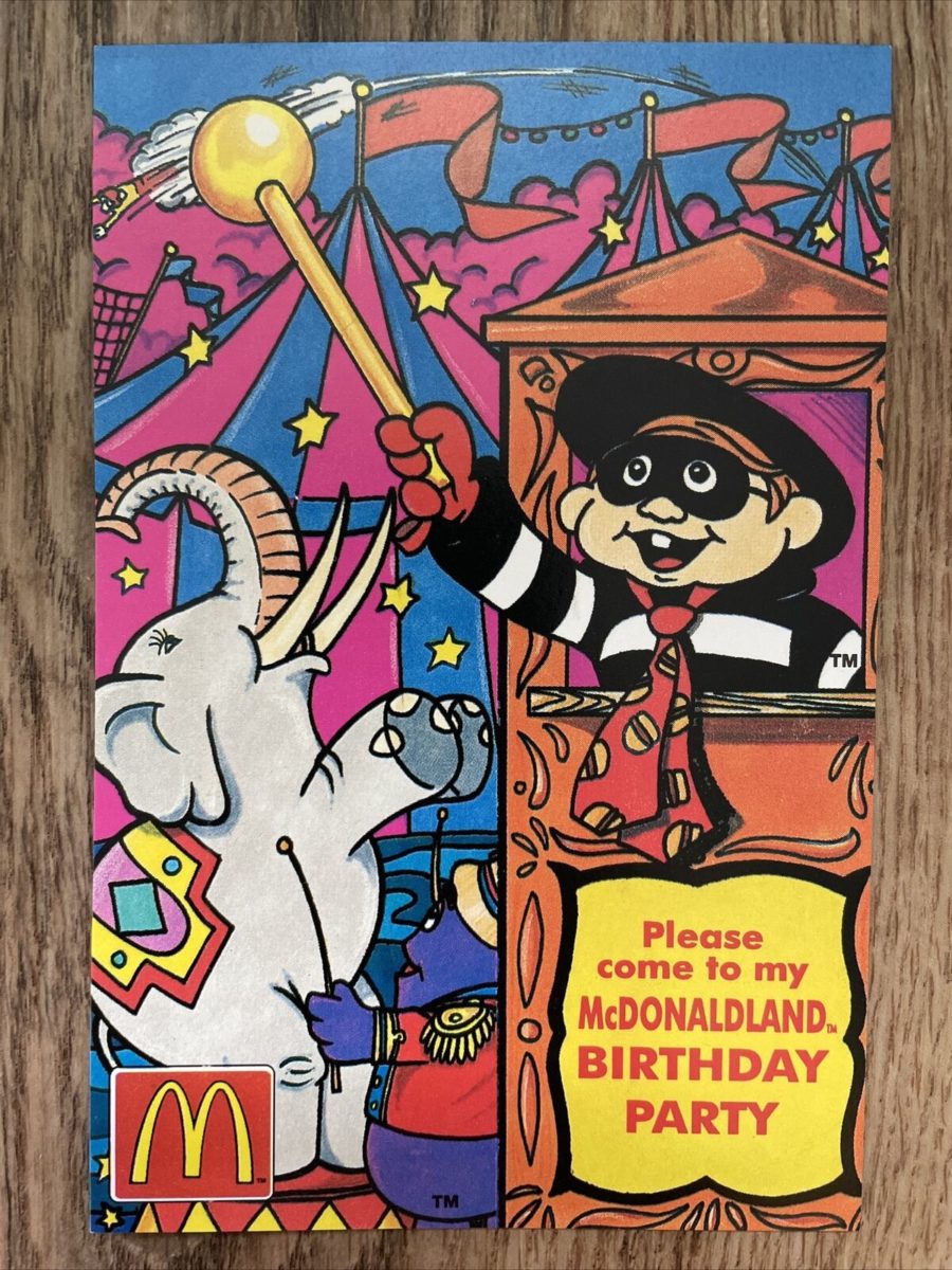 mcdonalds birthday party invitation 1997