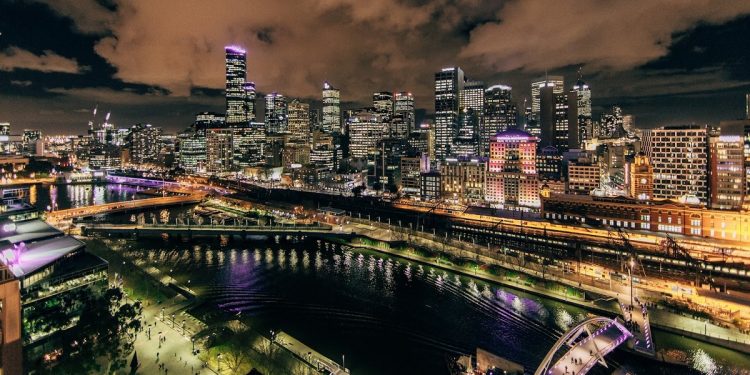 melbourne citscape at night