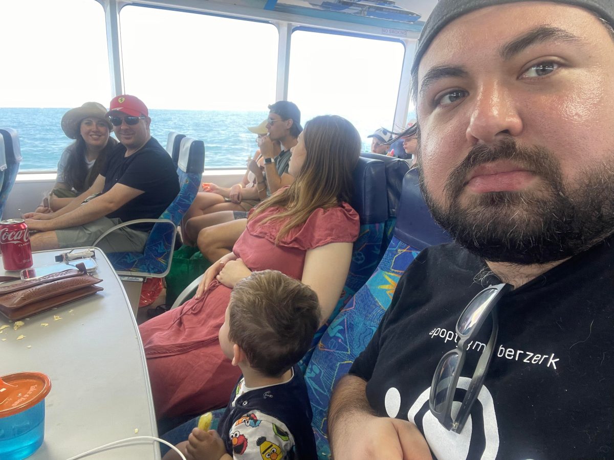 our family on the boat to rottnest island