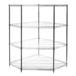 Pentagon corner wire shelving