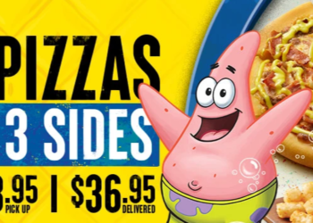 pizza hut 3 pizzas sides spongebob sauce patrick