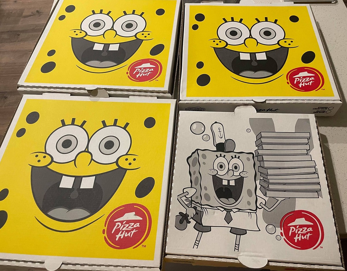 pizza hut spongebob pizza boxes 2021 australia