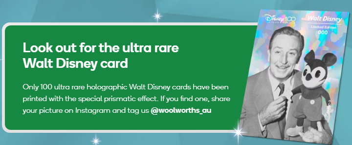 rarest woolworths 100 wonders card walt disney