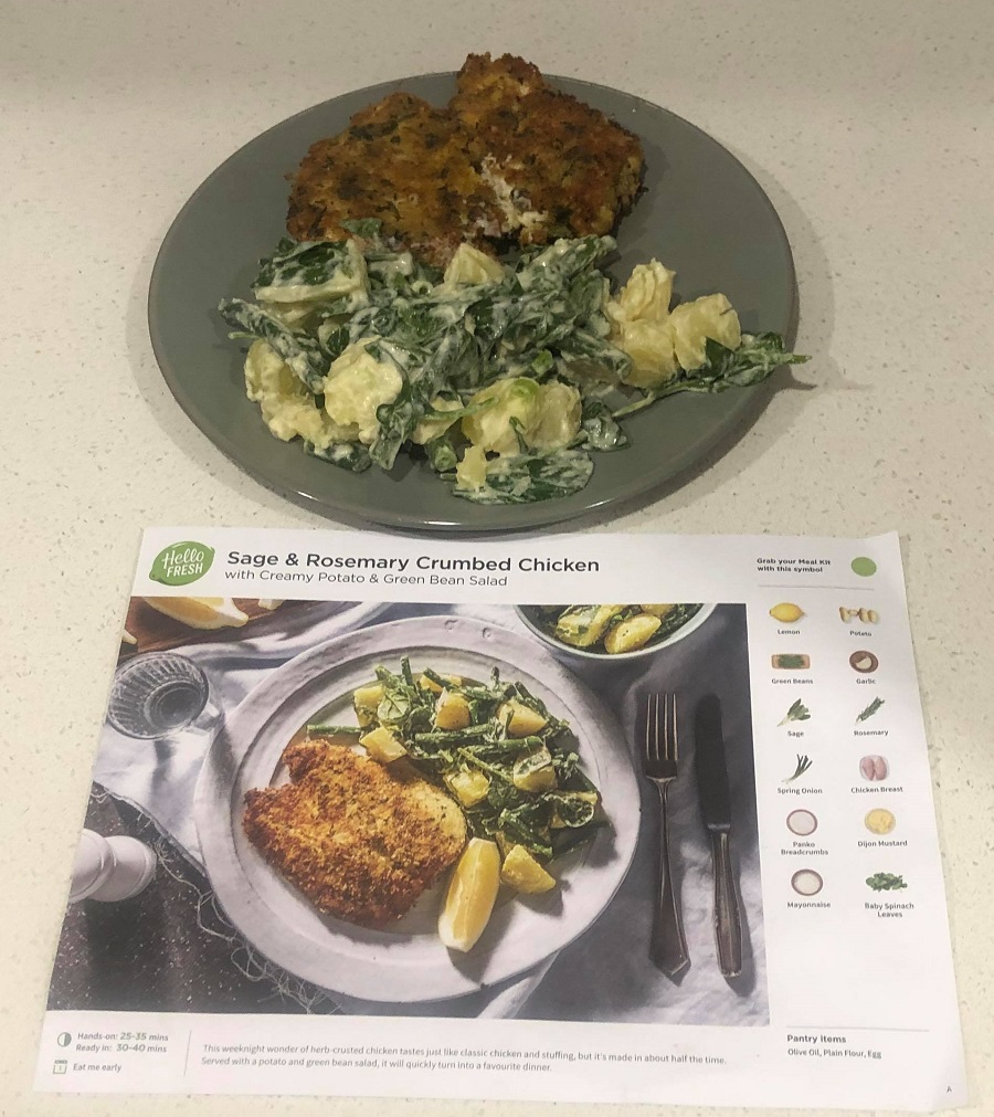 sage & rosemary crumbed chicken hello fresh