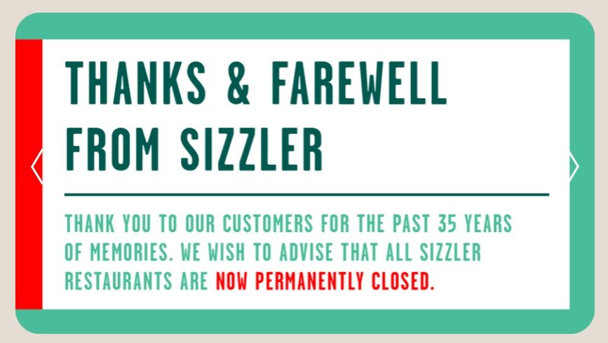 sizzler australia thanks and farewell