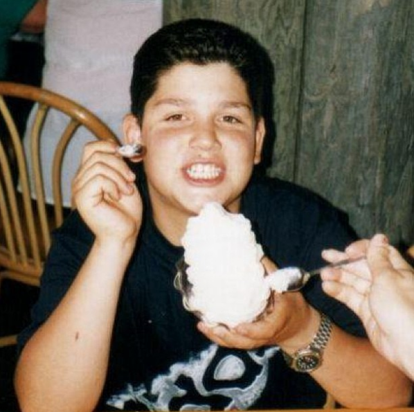 young lad eating at smorgys in 1999